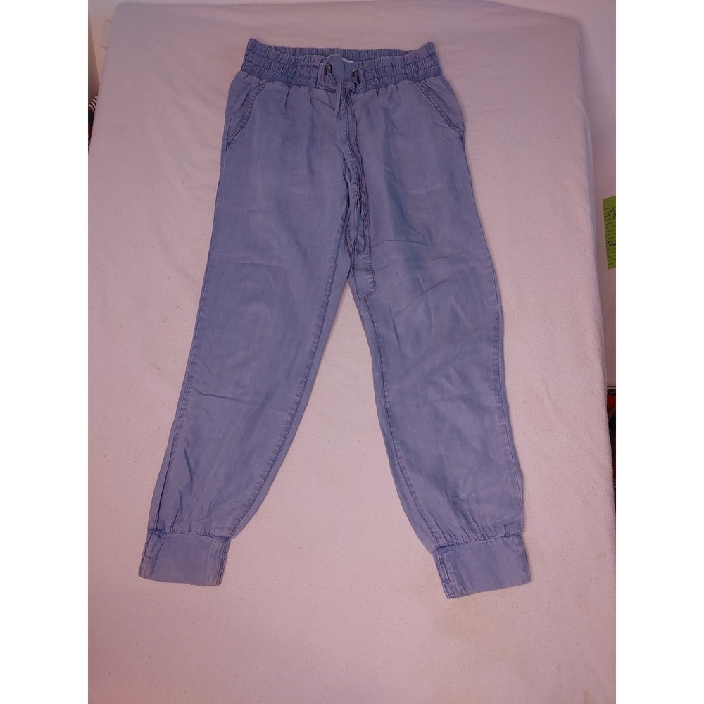 Dynamite‎ LIGHT Denim Jogger Elastic Band Boho Baggy Comfort Pockets Jeans